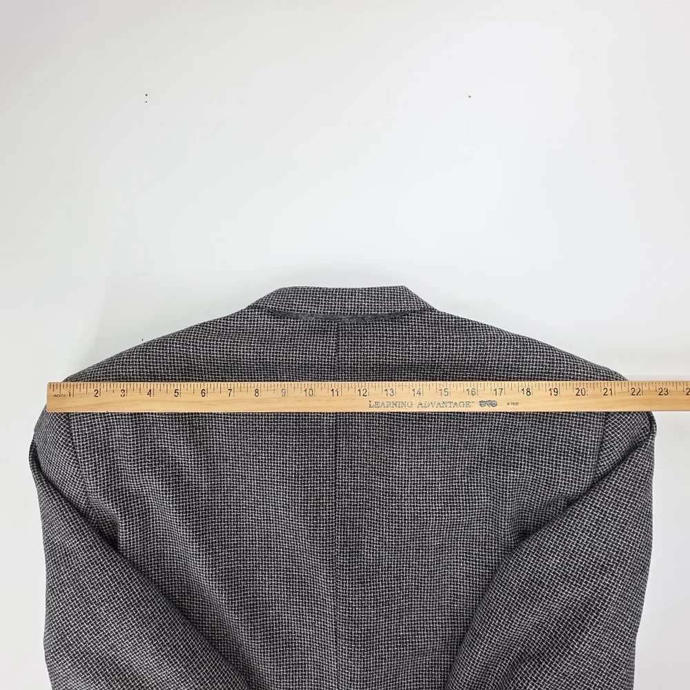 Jack Victor Wool Blazer Mens 50R Black White Canada Tailored Quiet Luxury